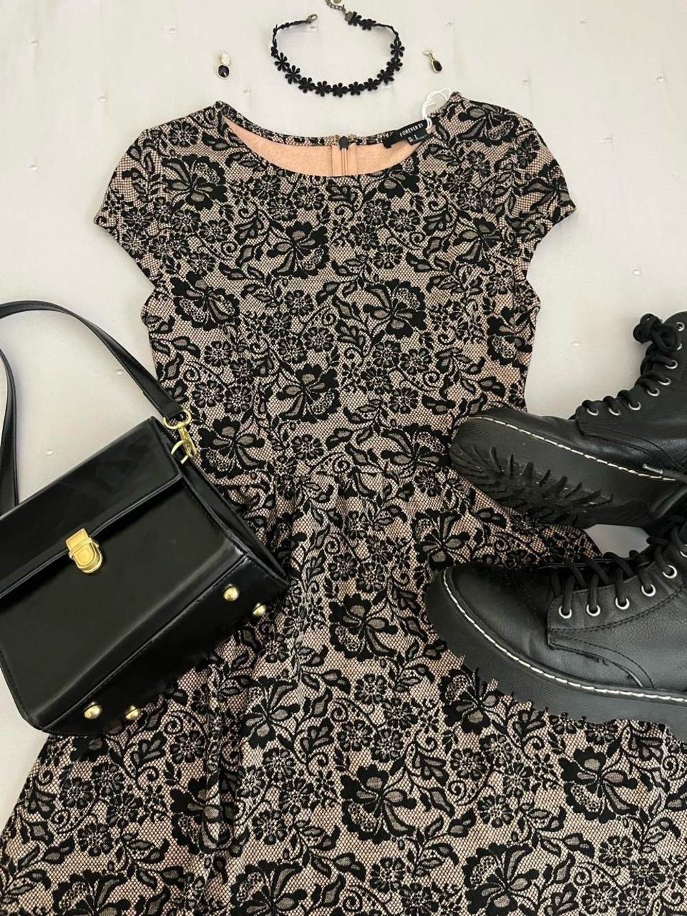 Brown Floral Print Dress 🤎